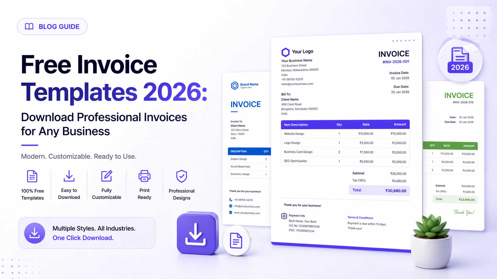 Free Invoice Templates 2026: Download Professional Invoices for Any Business
