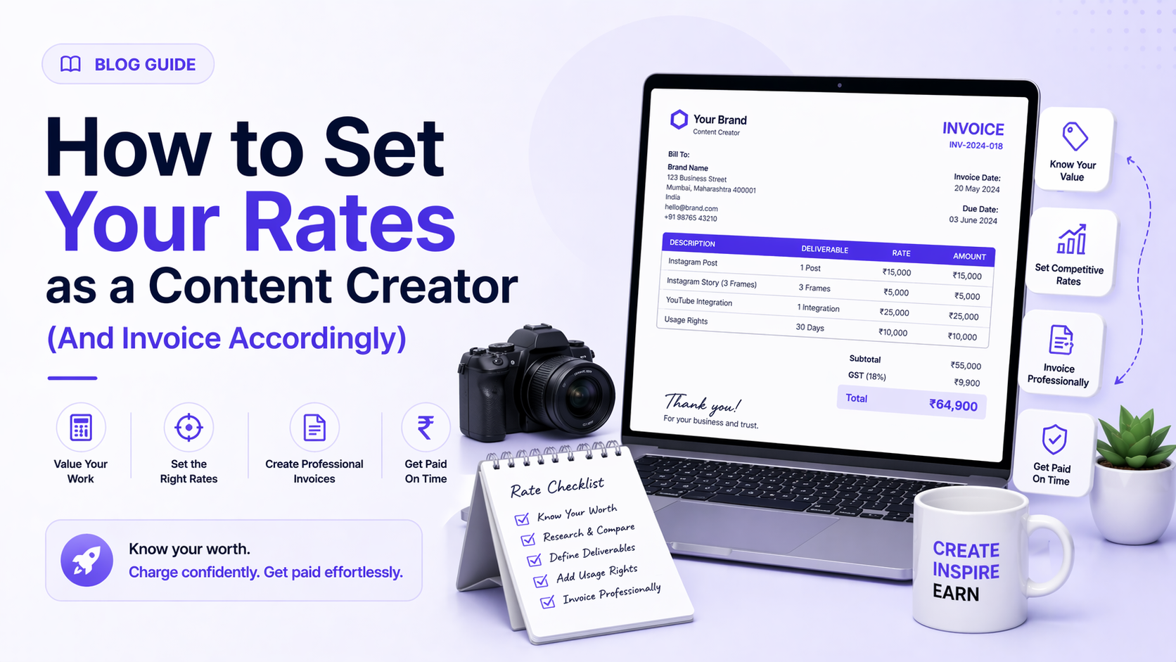 How to Set Your Rates as a Content Creator (And Invoice Accordingly)